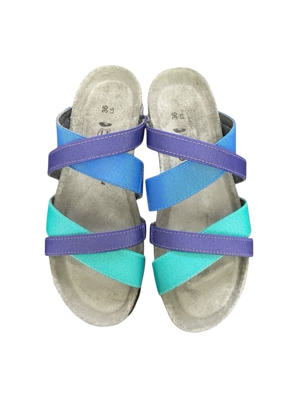 Naot Roxana Sandals Womens Sz US 5 EU 36 Criss Cross Straps Purple Blue Comfort